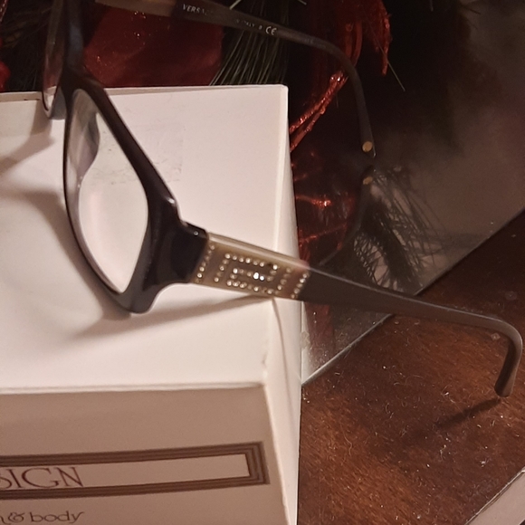 VERSACE AUTH SWAROVSKI CRYSTAL LOGO VINTAGE EYEGLASSES - Picture 3 of 12